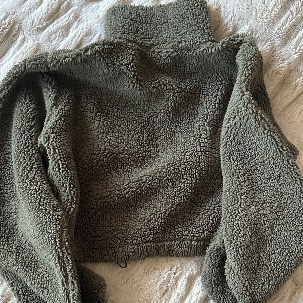 Topshop Olive Teddy Jacket - Picture 6 of 6